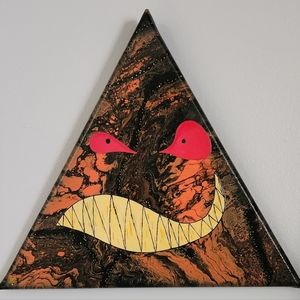 'Pat' Handcrafted Embellished Acrylic Paint Pour